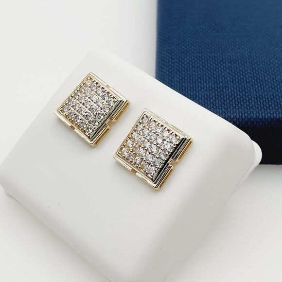 "14K Gold Plated Cubic Zircon Earrings, EVBRS466 - Picture 9 of 9